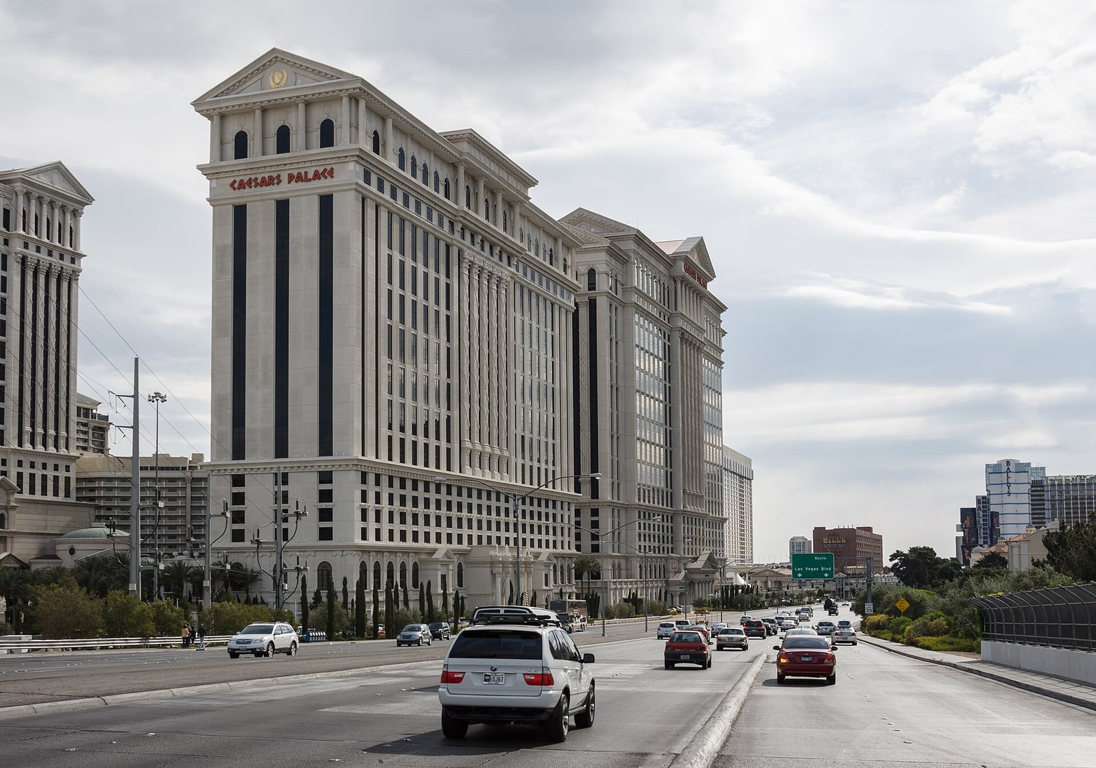 Caesars Palace resort towers seen across Flamingo Road in Las Vegas